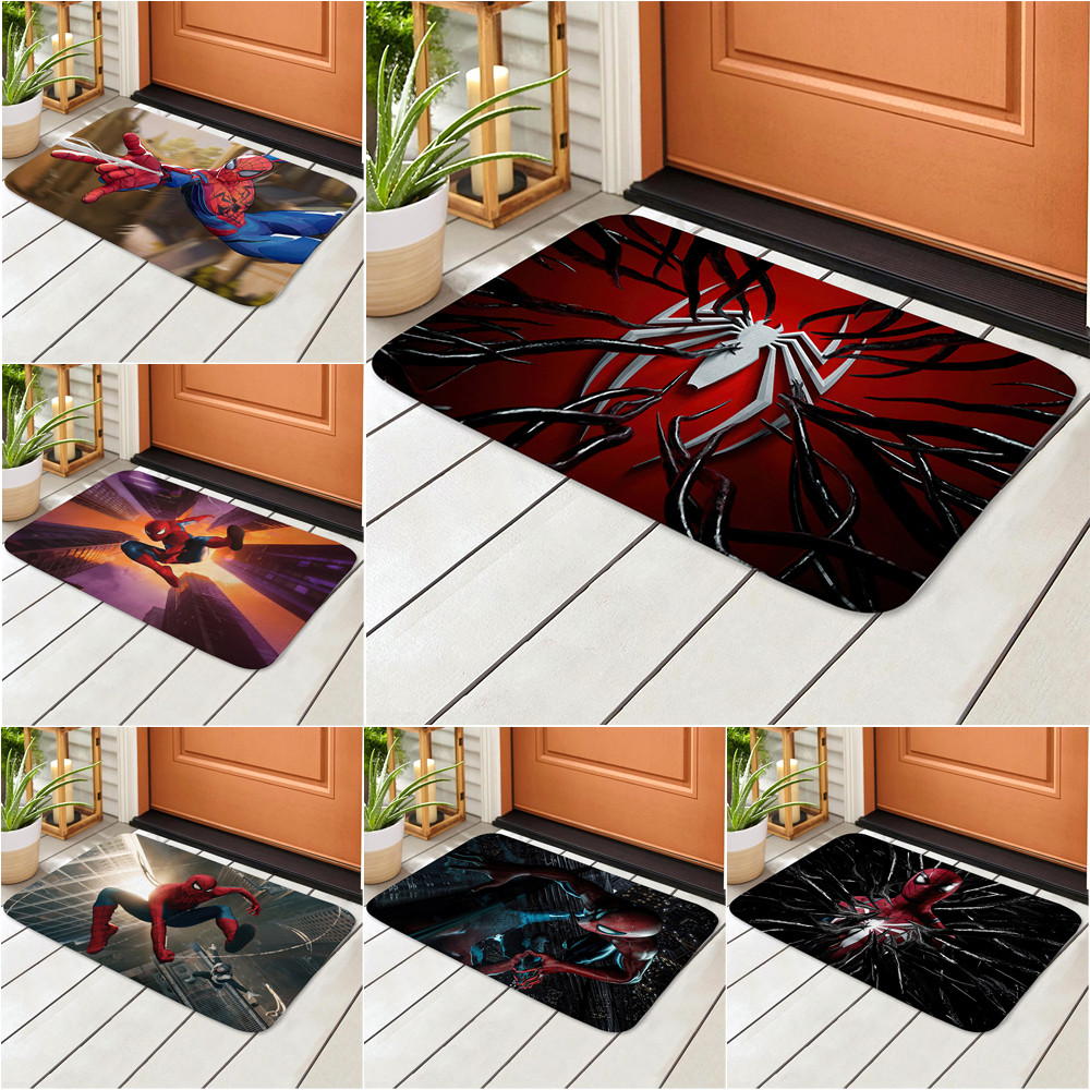 Thảm cửa Spider-Man Thảm chống trượt Tấm lót phòng tắm Tắm Thảm chống trượt (60x40cm)