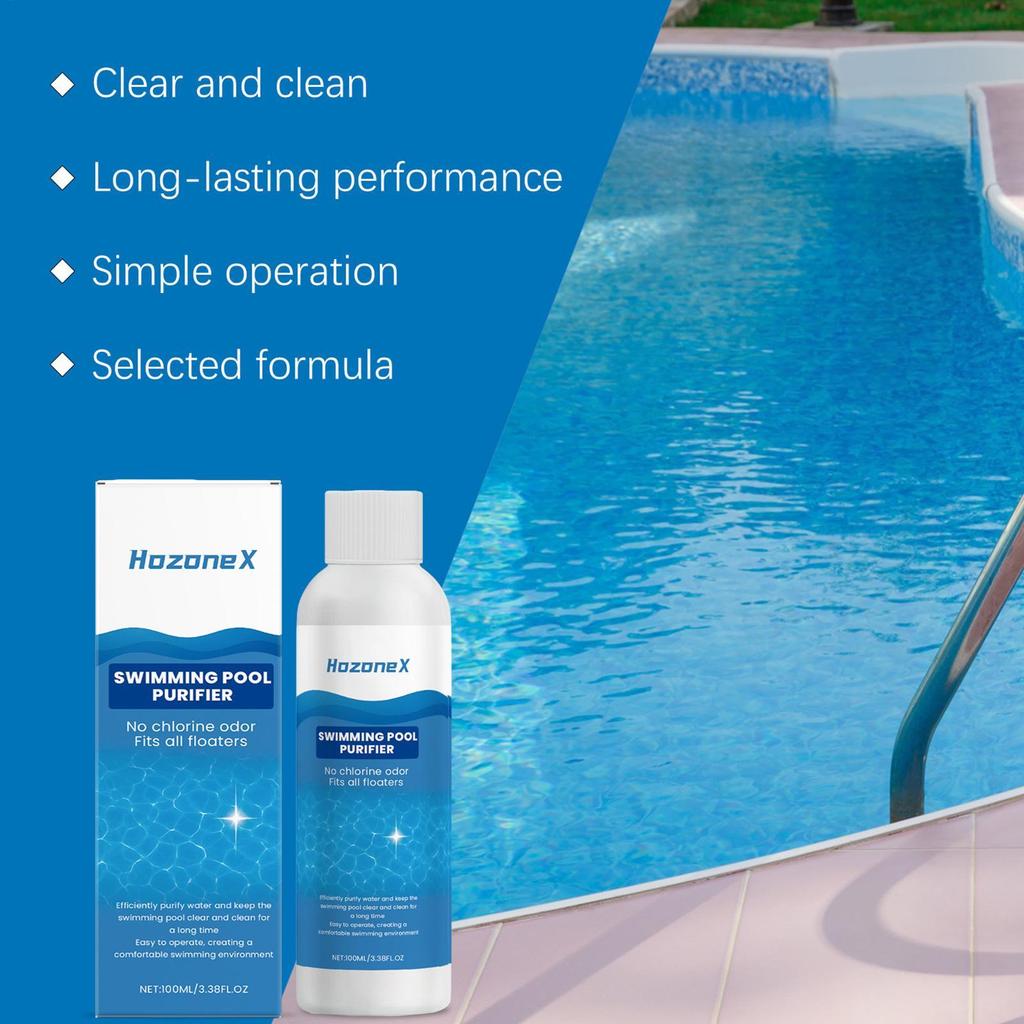 Dung dịch lọc bể bơi 100ml Dung dịch làm sạch bể bơi Giải pháp hòa tan nhanh cho bồn tắm nước nóng trên mặt đất Party shopidaevn