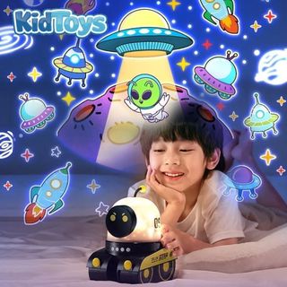 Robot đèn chiếu sao 3in1 Bluetooth – đèn ngủ trang trí phát nhạc cho bé