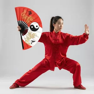 Quạt Âm Dương Thái Cực Quạt 33cm Mực Kung Fu Quạt Linh Hồn Trung Quốc Buổi Sáng Thực Hành Thái Cực Vũ Kung Fu Hiệu Suất Quạt 260419