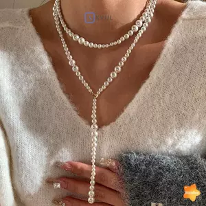 Chuỗi ngọc trai cổ điển nhiều lớp ngọt ngào, trang sức thanh lịch dành cho nữ, phù hợp làm quà tặng vàwear tại tiệc cưới