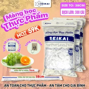 (BỊCH 300 Cái-Hàng Loại 1) Túi Màng Bọc Thực Phẩm SEIKAI cao cấp, hàng loại 1, Treo Tường Tiện Lợi, Có Chun Co Chất Liệu