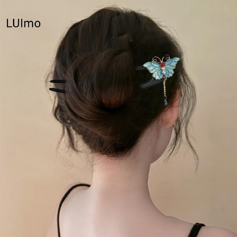 LUImo Vintage sel Kẹp Tóc Cho Nữ Cô Gái Trang Sức Mới Quà Tặng Mũ Đội Đầu Trung Quốc Hanfu Tóc Dính Phụ Kiện SBS