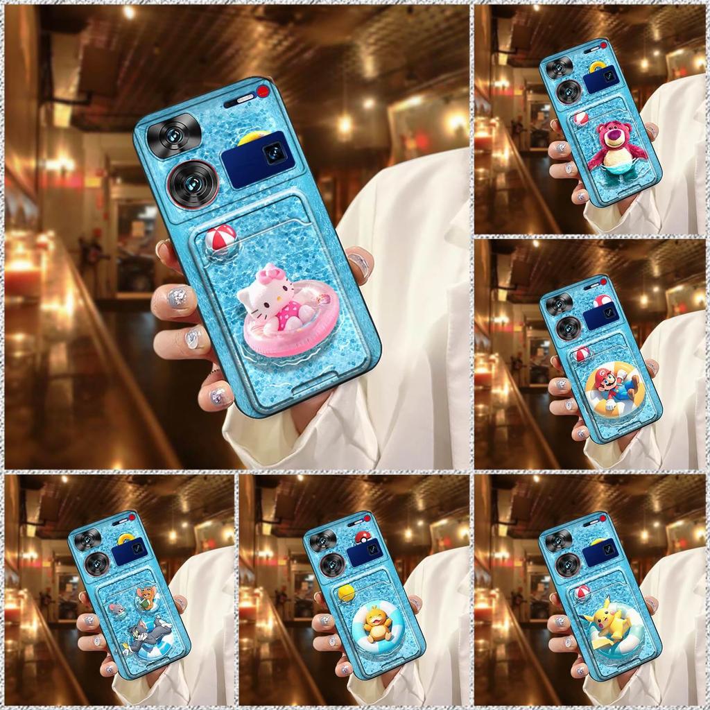 Ốp lưng silicon ZTE Nubia Z60 Ultra, khe cắm thẻ, TPU mềm, bảo vệ chống va đập, thiết kế thời trang, dễ thương