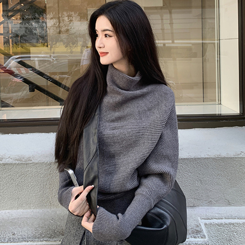 SUXI Áo len cổ Mock Neck phong cách Hàn Quốc giản dị dành cho nữ 251220