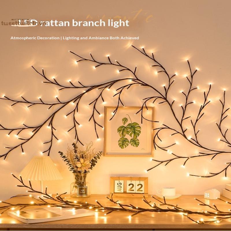 Đèn dây cây nho LED TRTR – Đèn tường 48 / 72 / 96 / 144 Đèn LED USB Trang trí ngày lễ Trang trí tường nhánh linh hoạt với 8 chế độ cho gia đình, tiệc tùng và ngày lễ VN
