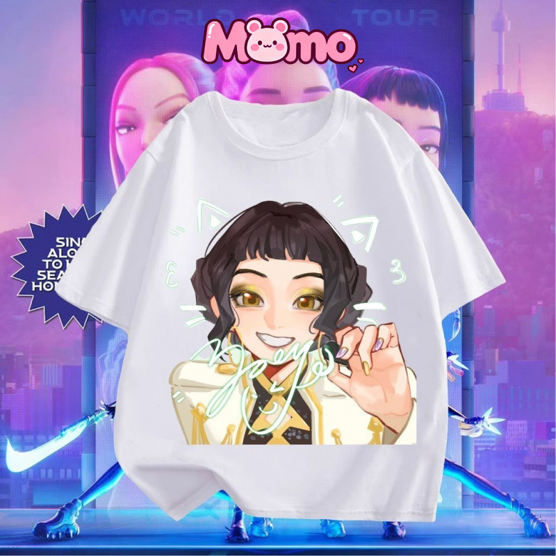 Kpop Demon Hunters Anime Joey Họa Tiết In Hình Bé Trai Bé Gái Cùng Phong Cách Thời Trang Phong Cách Phương Tây Cổ Tròn Tay Ngắn Trẻ Em Áo Thun Top