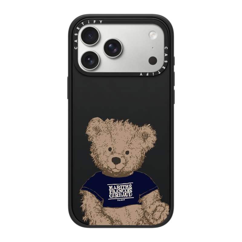 CASECASE X MARITHÉ Doodle Bear Case White Camera Ring Edition Matte Đen Cứng Hút Từ Tính Tác Động Dành Cho Apple IPhone 13 14 15 16 17 Pro Max Air Plus Có Hộp