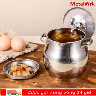 Bình lọc METALWRK, Nồi lọc dầu Lard 1.2 / 3.2L, Dụng cụ giữ dầu mỡ Nồi dầu bằng thép không gỉ dung tích lớn Nhà bếp