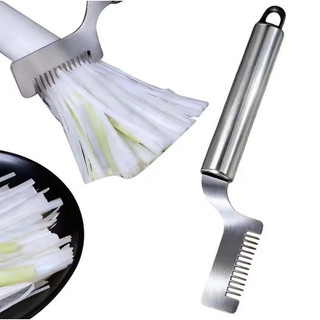 Dao nhà bếp bằng thép không gỉ Hành tây cắt tỉa có tay cầm cong Thiết kế thực phẩm Dụng cụ lụa nhanh chóng