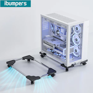 Ibumpers Giá đỡ CPU di động Tháp máy tính Giá đỡ cuộn có khóa Bánh xe bánh xe & Chiều rộng có thể điều chỉnh Phù hợp với hầu hết các máy tính để bàn chơi game