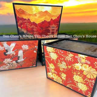 Khay gỗ vuông dán decal