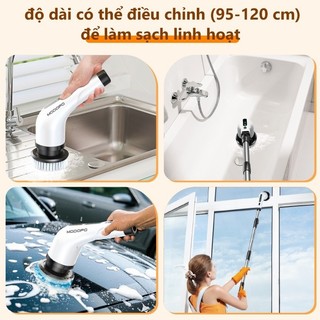 Máy cọ nhà vệ sinh 9 trong 1 cao cấp - 6 đầu cọ điện sạch mọi ngóc ngách sử dụng 180p chất liệu bền đẹp và hiệu quả