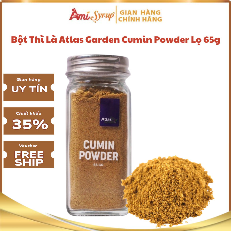 Bột Thì Là Atlas Garden Cumin Powder Lọ 65g, Gia Vị Nguyên Chất Cho Mọi Món Ăn Chuẩn Vị