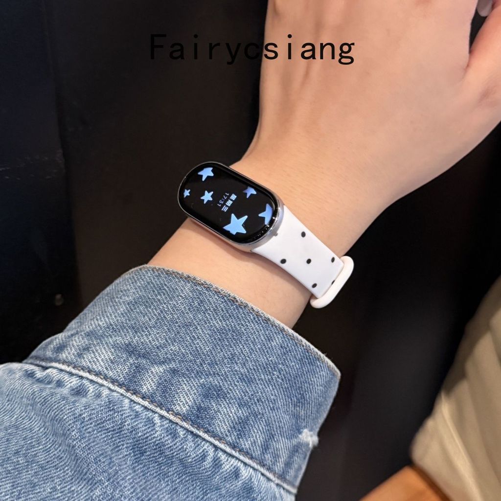 Wave Point In Dây Đeo Cho Xiaomi Mi Band 10 9 8 NFC Vòng Tay Có Thể Thay Thế Cho Mi Band 10 9 Phiên Bản Gốm Đồng Hồ