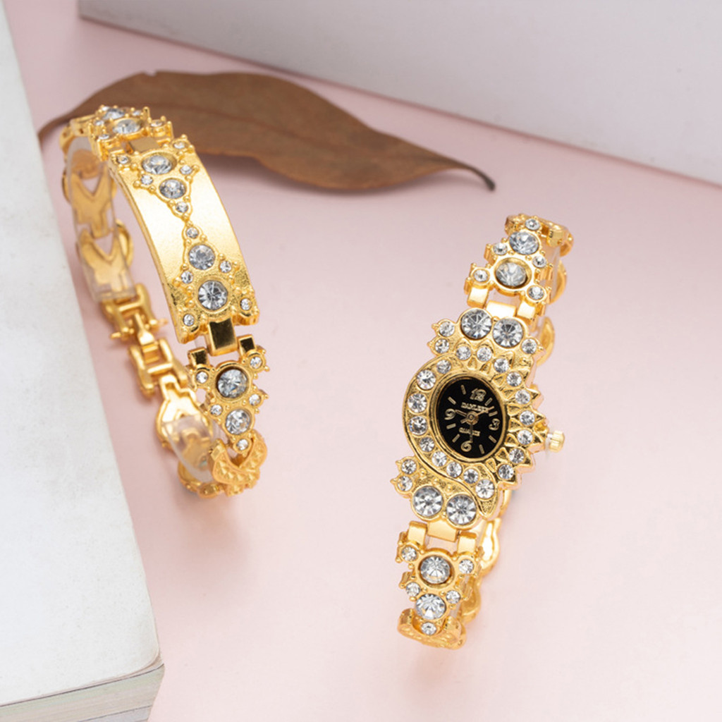Đồng hồ pha lê cao cấp dành cho nữ Đồng hồ đeo tay dây đeo kim cương giả mặt tròn tự động để họp và hẹn hò