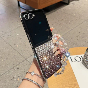 Dành Cho Samsung Galaxy Z Flip 7 7FE 6 5 4 3 Sang Trọng Độc Đáo Có Dây Đeo Cổ Tay Vỏ. Dành cho Galaxy Z Flip7 Nó có vỏ điện thoại chống sốc có từ tính.