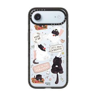 CASECASE X Mèo Đen Tự Bảo Trì Cạnh Đen Trong Suốt Cứng Hút Từ Tính Tác Động Cho Apple IPhone 12 13 14 15 16 17 Pro Max Air Plus Có Hộp