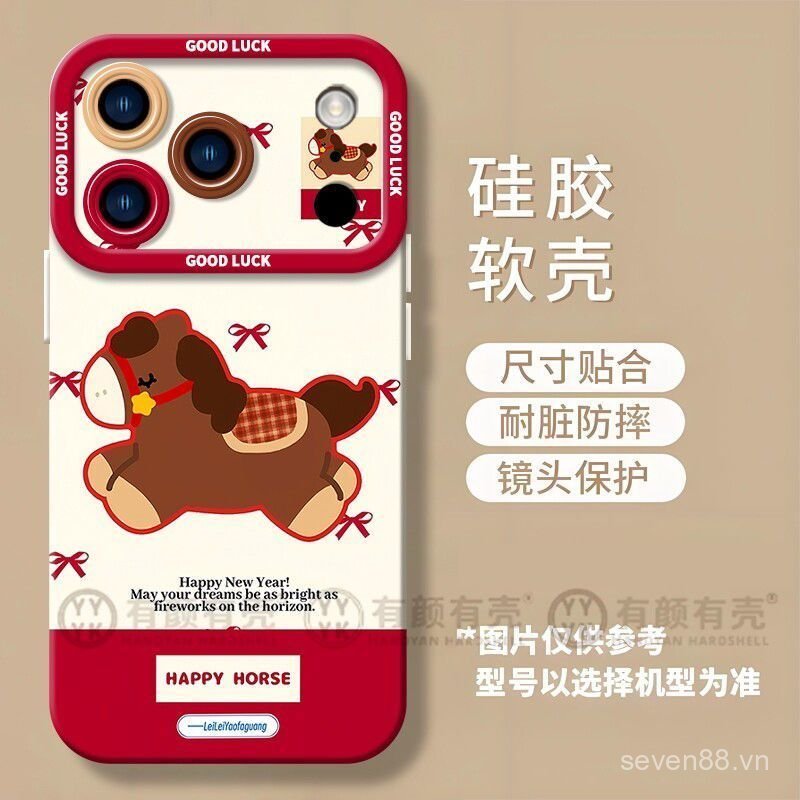 Ốp Điện Thoại Thích Hợp Cho iPhone 11 12 13 14 15 16 17 Pro max Plus Air Bow Pony Vỏ Bảo Vệ Chống Sốc Bao Gồm Tất Cả GNNV