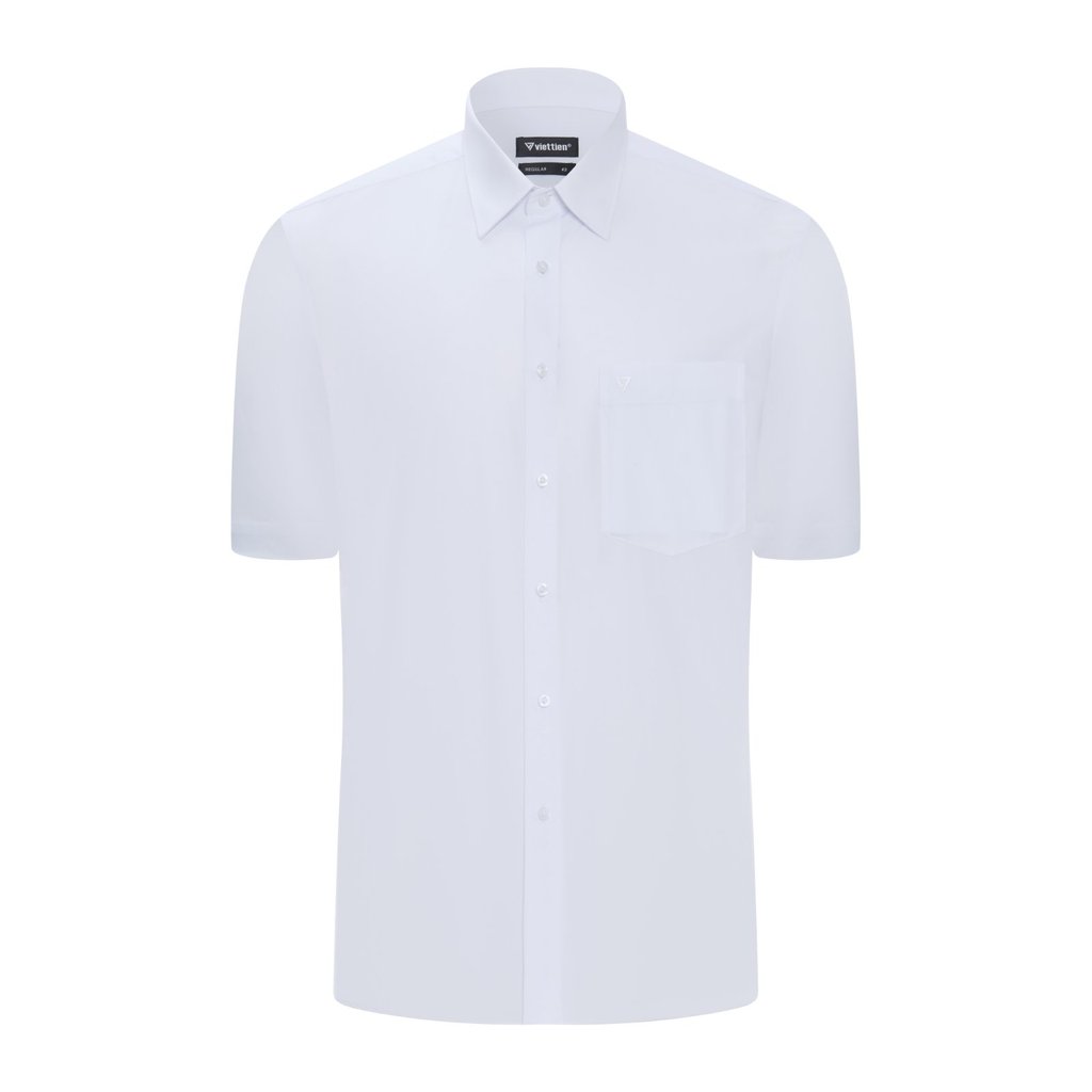 Áo sơ mi tay ngắn vạt tròn VIETTIEN vải T/C form REGULAR VT00000625