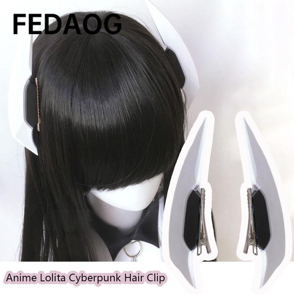 FEDAOG Kẹp Tóc Cyberpunk với Thiết Kế Quỷ Mũ, Phong Cách Goth Futuristic, Perfect cho Halloween và Cosplay