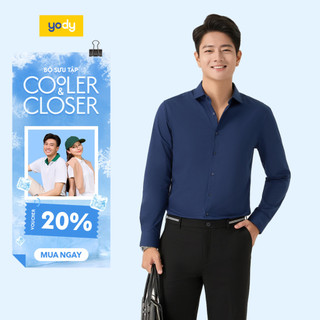 Áo sơ mi nam YODY dài tay, cổ đức, vải sợi tre chống nhăn, thoáng mát MOSH25A174