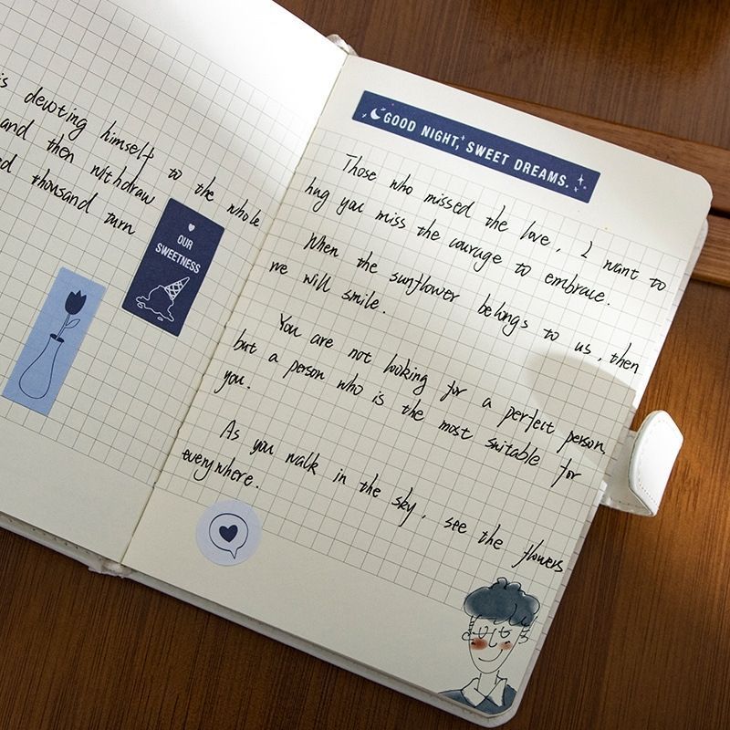 Qingheji Harover Từ Khóa Sách Lý Tưởng Thanh Niên Hai Chiều Vẽ Tay Bìa Sổ Tay Học Sinh Nhật Ký Notepad 4.2