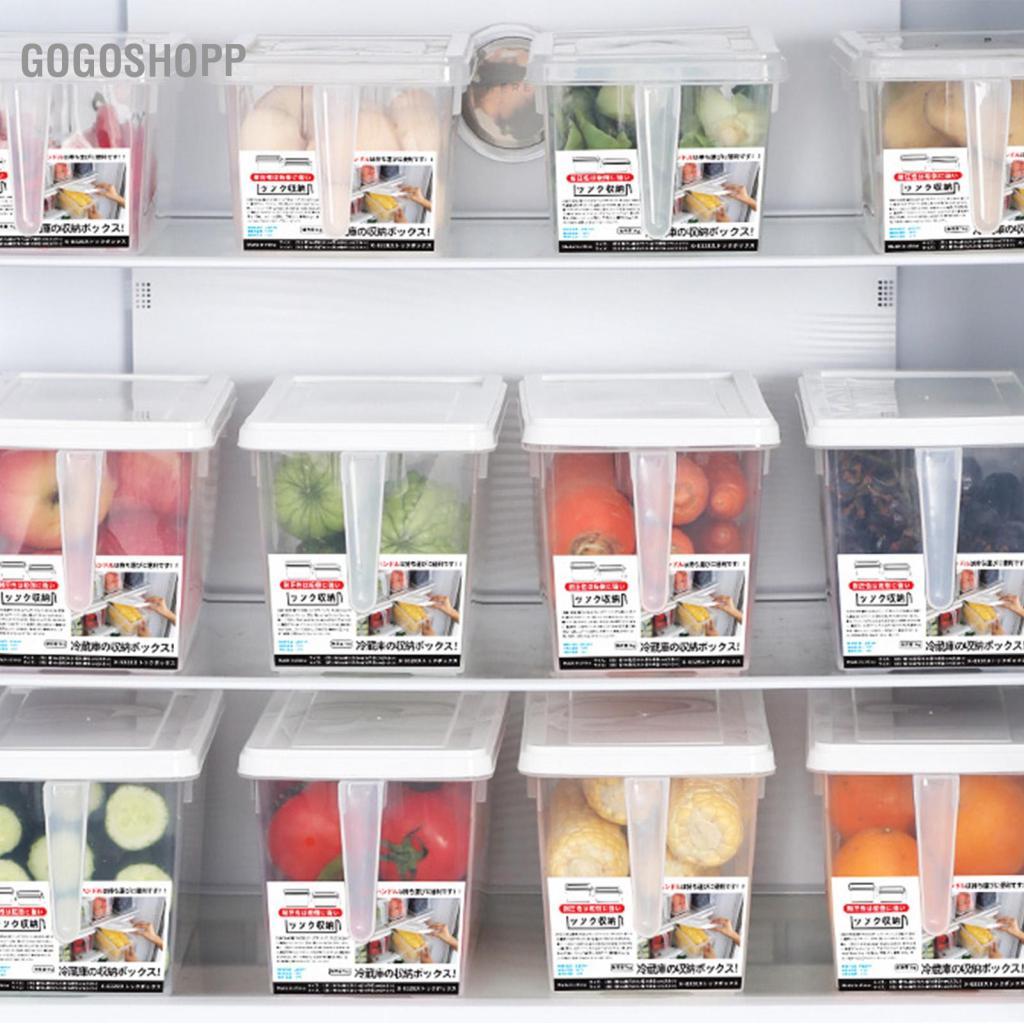 Gogoshopp Hộp Đựng Thực Phẩm Tủ Lạnh Có Thể Xếp Chồng YDuupxe Hộp Đựng Thực Phẩm Hình Chữ Nhật Trong Suốt Có Nắp Tay Cầm Đựng Rau Củ Quả Trứng