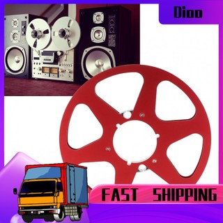 Dioo Cuộn trống 1/4 10 inch Băng thấp Tiếng ồn thấp chắc chắn bằng hợp kim Aluminum Open Muff Machine Phần 6 lỗ cho phụ kiện ghi âm (màu đỏ)