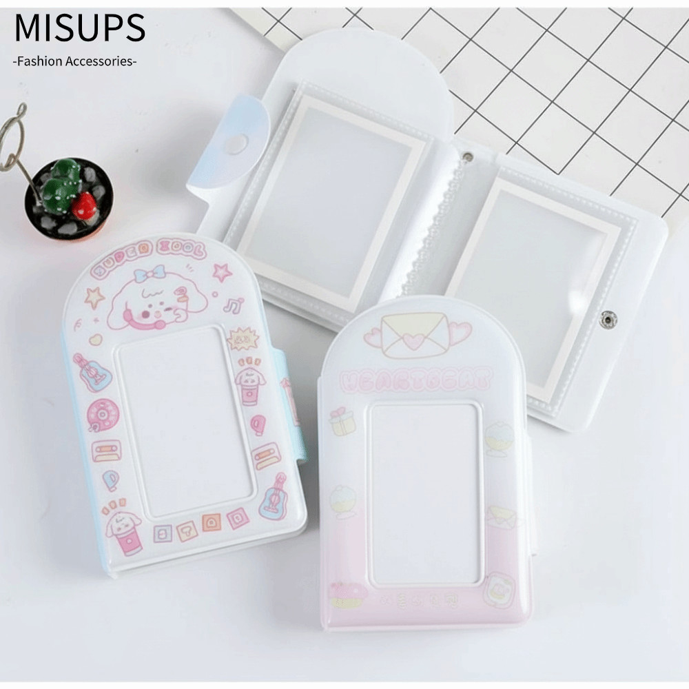 MISUPS Thần Tượng Thẻ Thu Thập Sách, Phim Hoạt Hình Mini Đựng Thẻ Album, Dễ Thương PVC 3 Inch Người Tổ Chức Ảnh Sinh Viên