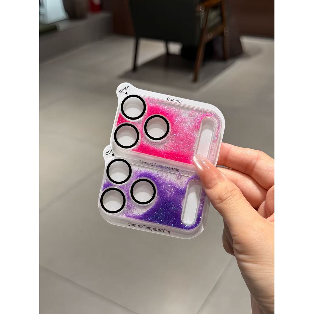 2 miếng Miếng dán ống kính lấp lánh iPhone 17 Pro, nhiều màu gradient giá siêu tốt