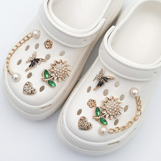1 Bộ Dứa Dây Xích Giày Quyến Rũ Bộ Cho Tắc Bling Kim Cương Giả Hoa Sao Biển Giày Trang Trí Chân Phụ Kiện Giày Cho Nữ