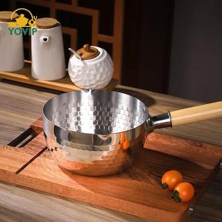 YOVIP Nồi Sữa Inox Nhật Bản Không Dính Tay Cầm Bằng Gỗ Nồi Để Sưởi Nước Thực Phẩm Cho Bé Súp Nấu Ăn Tại Nhà VN