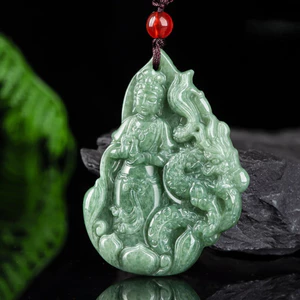 Mặt dây chuyền đá tự nhiên Guanyin, vòng cổ thời trang và tinh tế