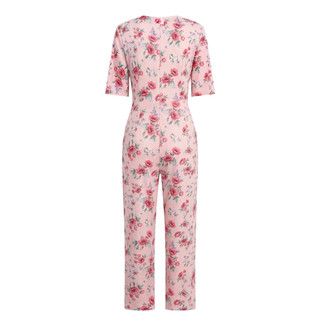 Yhong Phụ Nữ Người Cao Tuổi Điều Dưỡng In Hoa Jumpsuit Tay Ngắn Lưng Dây Kéo Lounging-phong Cách Chống Dải Áo Liền Quần Thích Ứng Cho Bệnh Alzheimer Nhu Cầu Đặc Biệt
