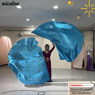 Cờ bán nguyệt NICOLOO, Tiệc khiêu vũ Nhiều màu Phụ kiện khiêu vũ bụng Đạo cụ, Thanh có thể mở rộng nhẹ có gậy kính thiên văn Đạo cụ khiêu vũ