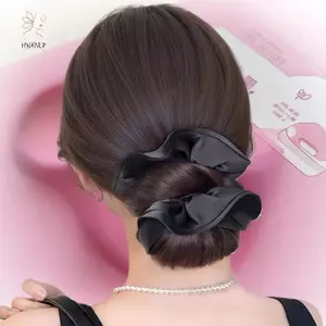 Kẹp Tóc Bun Đầu Tự Nhiên với Lông Nâu - Phụ Kiện Tóc Giả Chất Lượng Cao