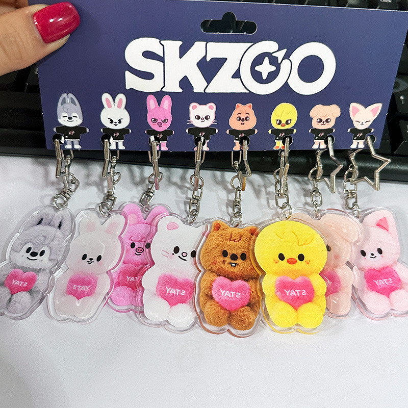 8 Cái / lốc Kpop Idol Stray Kids SKZOO Móc Khóa Acrylic Móc Khóa