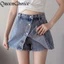 S-5XL Váy Denim Mini Culottes Cho Nữ, Thiết Kế Chữ A, Eo Cao, Phù Hợp Hàng Ngày