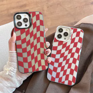 Ốp Lưng Cho Samsung Galaxy A07 A06 A05 A04 A03 A02S A17 A16 A15 A14 A13 A12 A25 A23 A22 A20 A35 A31 A30 A55 A52 A51 A50 Mạ Acrylic IMD Ốp Lưng Họa Tiết Lưới CYIM188