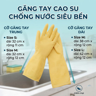Găng tay cao su rửa chén bát, giặt đồ, Bao tay bảo hộ, nhiều size phù hợp nhiều mục đích sử dụng - Phương Trang