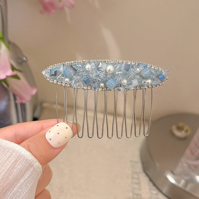 Kẹp tóc kim cương giả tinh tế Lược chải tóc nữ