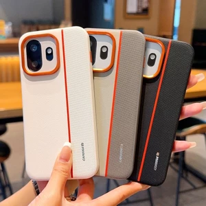 Dành Cho Oneplus 15T Màu Phù Hợp Với Ốp Điện Thoại Cao Cấp Kinh Doanh Đơn Giản Da Trơn 15 Chống Sốc Nút Kim Loại Bảo Vệ