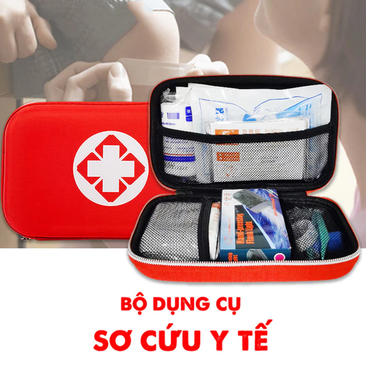 Bộ sơ cứu màu đỏ nhỏ gọn, Túi y tế khẩn cấp có sẵn đầy đủ để du lịch, cắm trại, ô tô, gia đình, đi bộ đường dài, sinh tồn ngoài trời