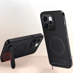Ốp Lưng Cho Oppo Reno 15F 15 Pro Max 5G 15Pro Reno15F Doanh Nghiệp Mới Kết Cấu Sợi Carbon Từ Giá Đỡ Bao Vỏ Chống Rơi