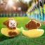 HFTOY 1 Món Đáng Yêu Chuối Khỉ Móc Khóa Quyến Rũ Khỉ Dễ Thương Sang Trọng Trang Trí Túi Mềm Mặt Dây Chuyền Cho Bé Trai Quà Tặng ~