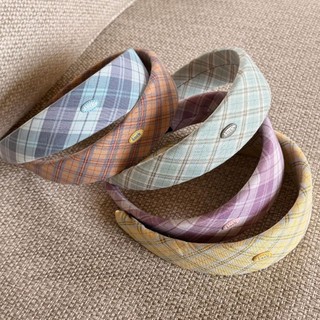 Kovoi / Retro Preppy Phong Cách Họa Tiết Băng Đô Ngọt Ngào Phù Hợp Với Kẻ Sọc Đầu Nữ Tính Cảm Giác Rộng Viền Bọt Biển Kẹp Tóc Cao Cấp