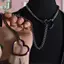 Dây chuyền trượt hình trái tim dành cho nữ Punk Ro Nelace Thép không gỉ Cuba dài Nelace Hợp thời trang Đơn giản có thể điều chỉnh Y-Nelace
