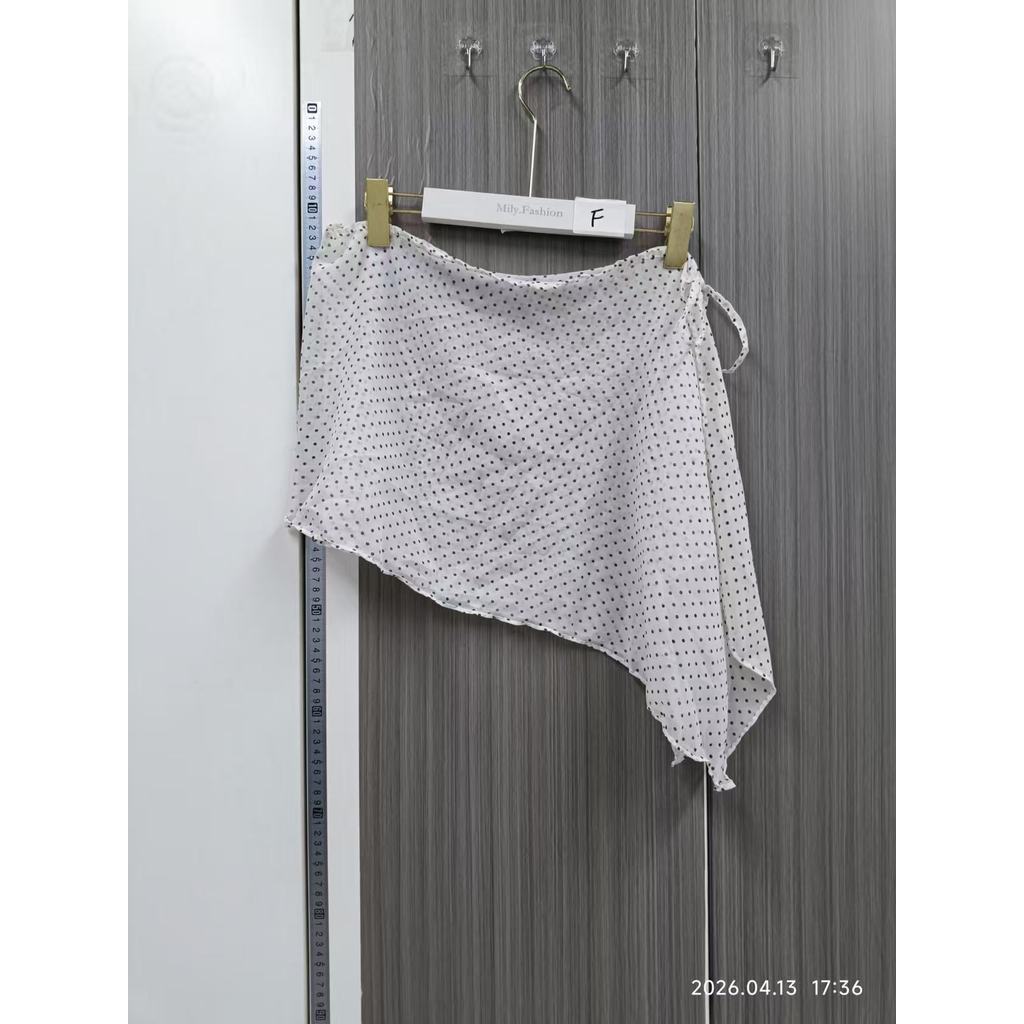 Milyfashion Quần Jean Overskirt Retro Chấm Bi Không Đều, Phù Hợp Mùa Xuân Hè và Kết Hợp Với Voan Váy
