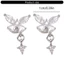 BTM Dazzling Kim Cương Giả Bướm Tai Nghe Trang Sức Kẹp Tai Mở Có Thể Tháo Rời Thời Trang Tôn Chỉ